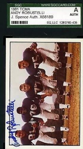 Andy Robustelli 1981 Tcma Jsa Slabbed Certified Sgc Autograph Authentic