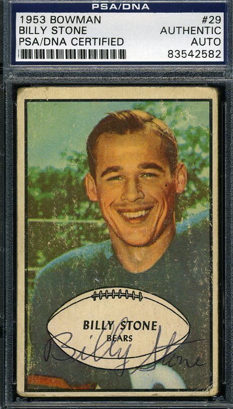 Billy Stone Signed Psa/dna Certified 1953 Bowman Authenic Autograph