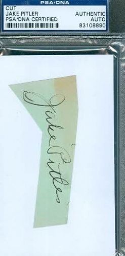 Jake Pitler Autograph 3x5 Index Cut Psa/dna Signed Authentic