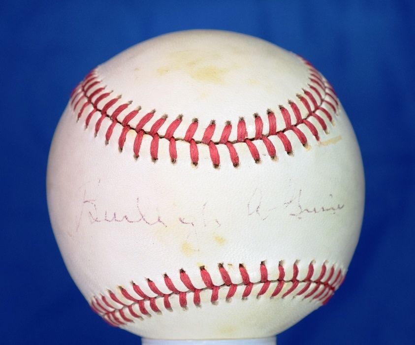 Burleigh Grimes Psa/dna Signed Feeney National League Baseball Autograph