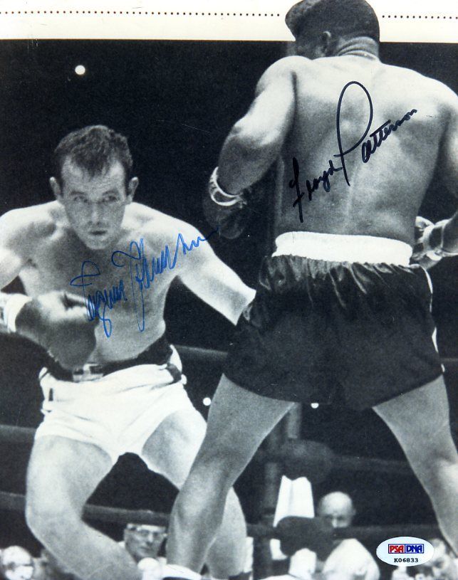 Ingemar Johansson Flloyd Patterson Psa/dna Signed 8x10 Photo Authentic Autograph