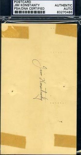 Jim Konstanty Signed Psa/dna 1951 Postmarked Gpc Autograph