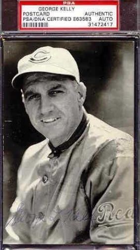George Kelly Signed Rowe Photo Postcard Psa/dna Slabbed Authentic