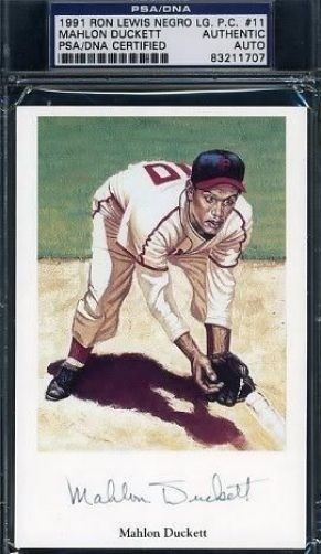 Mahlon Duckett Signed Psa/dna1991 Ron Lewis Negro Postcard Autograph Authentic