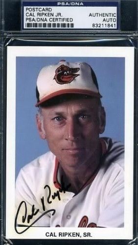 Cal Ripken Sr Signed Psa/dna Orioles Team Issued Postcard Autograph Authentic