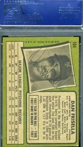 Danny Frisella Psa/dna Signed 1971 Topps Autograph Authentic