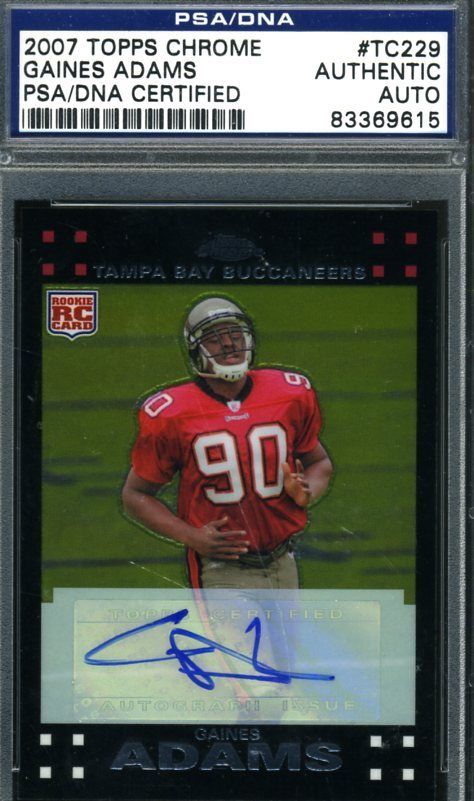 Gaines Adams D.10 Psa/dna Authenticated Signed 2007 Topps Chrome Autograph