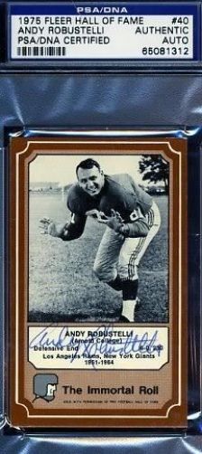 Andy Robustelli Signed Psa/dna 1975 Fleer Immortal Roll Certified Autograph