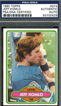 Jeff Komlo Psa/dna Authenticated Signed 1980 Topps Autograph