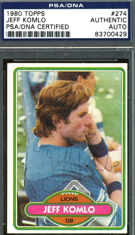 Jeff Komlo Psa/dna Authenticated Signed 1980 Topps Autograph