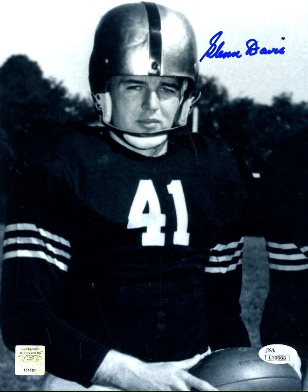 Glenn Davis Heisman Jsa Certed Signed 8x10 Photo Authenticated Autograph