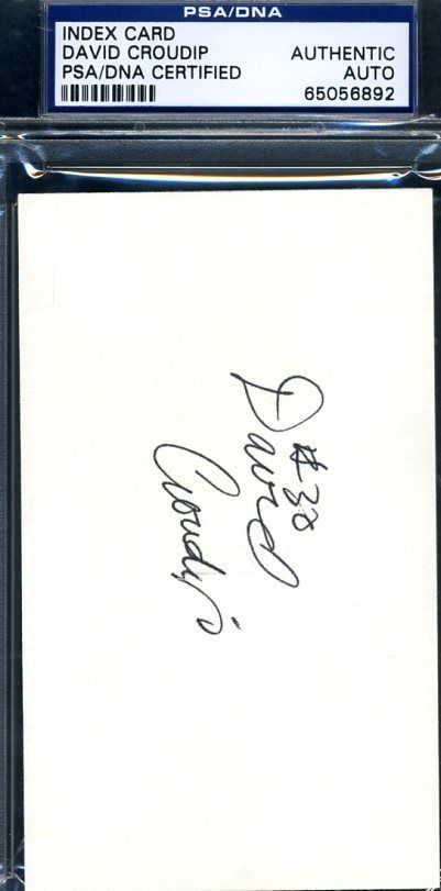 David Croudip Rare D.88 Psa/dna Authenticated Signed 3x5 Index Card Autograph
