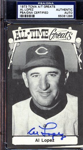Al Lopez Psa/dna Signed Tcma All Time Greats Certified Autographd