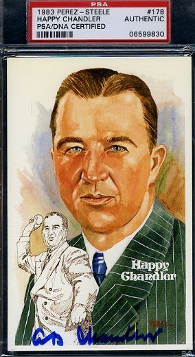 Ad Happy Chandler Signed Psa/dna Perez Steele Authentic Autograph