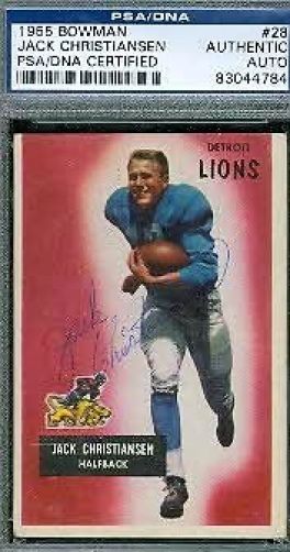 Jack Christiansen Autograph 1955 Bowman Signed Psa/dna Authentic