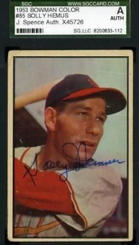 Solly Hemus Signed Jsa Sgc 1953 Bowman Autograph Authentic