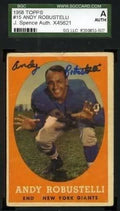 Andy Robustelli Signed Jsa Sgc 1958 Topps Autograph Authentic