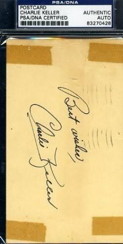 Charlie Keller Signed Psa/dna 1952 Postmarked Gpc Autograph