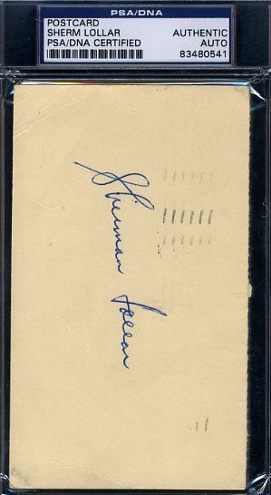 Sherm Lollar Psa/dna Signed 1950 Gpc Postcard Autograph Authentic