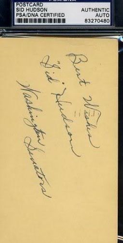 Sid Hudson Signed Psa/dna 1948 Postmarked Gpc Autograph