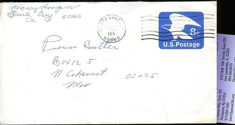Harry Hooper Jsa Authenticated Signed 1971 Personal Envelope Autograph