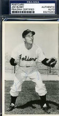 Jim Busby Signed Psa/dna 1956 Postmarked Indians Team Postcard Autograph