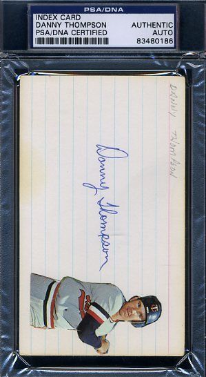 Danny Thompson D.76 Psa/dna Certed Signed 3x5 Index Card Autograph Authentic