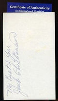 Jack Christensen Signed Psa/dna 3x5 Index Card Autograph Authentic