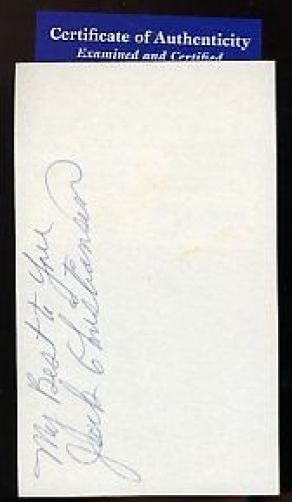 Jack Christensen Signed Psa/dna 3x5 Index Card Autograph Authentic