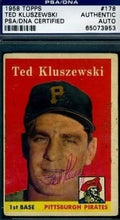 Ted Kluszewski Signed Psa/dna 1958 Topps Autograph Authentic