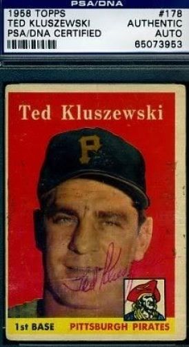 Ted Kluszewski Signed Psa/dna 1958 Topps Autograph Authentic