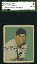 Ed Stevens Signed Jsa Sgc 1949 Bowman Autograph