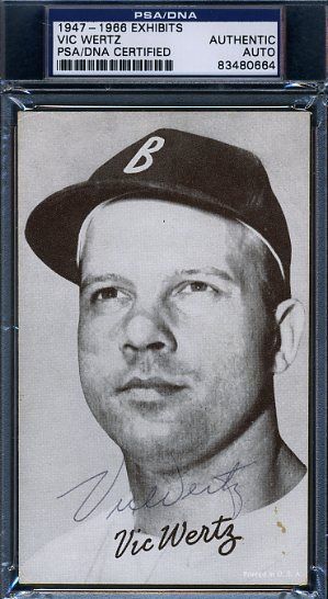 Vic Wertz Psa/dna Signed 1947 66 Exhibit Autograph Authentic