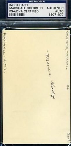 Marshall Goldberg Signed Psa/dna 3x5 Index Autograph Authentic