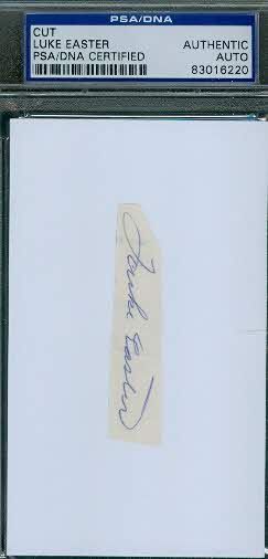 Luke Easter Autograph 3x5 Index Cut Psa/dna Signed