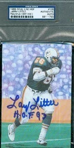 Larry Little Signed Glac Goal Line Psa/dna Autograph Authentic