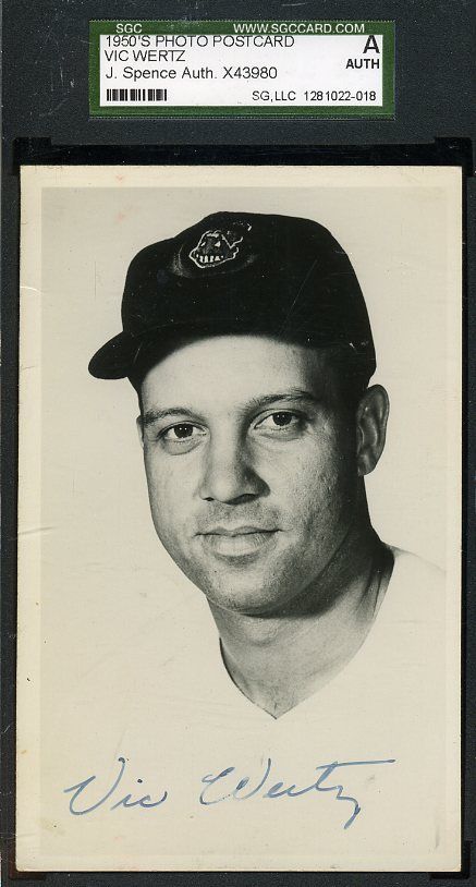 Vic Wertz Signed Jsa Certified Vintage Photo Postcard Authentic Autograph