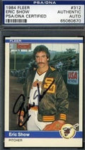 Eric Show Psa/dna Signed 1984 Fleer Autograph Authentic