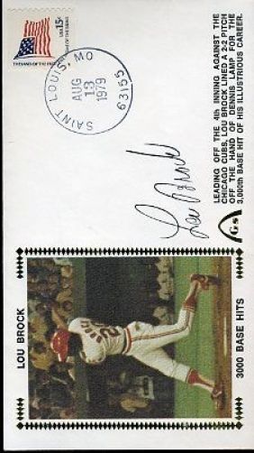 Lou Brock Signed Psa/dna 1979 Fdc Certified Autograph Authentic