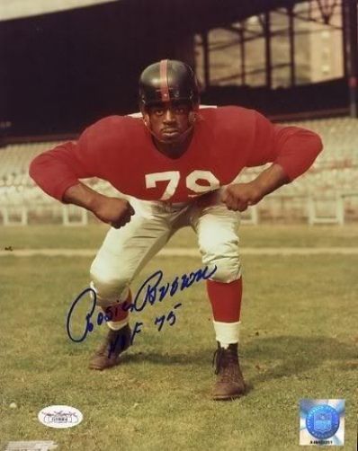Roosevelt Brown Ny Giants Jsa Signed 8x10 Photo Autograph Authentic