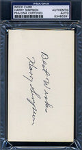 Harry Simpson Psa/dna Certed Signed 3x5 Index Card Autograph Authentic