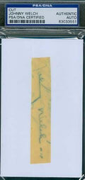 Johnny Welch D40 Autograph 3x5 Index Cut Signed Psa/dna