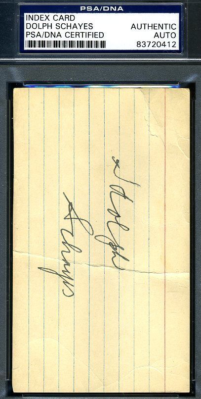 Dolph Schayes Signed Psa/dna Authenticated 3x5 Index Card Autograph