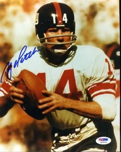 Ya Tittle Giants Hof Signed Psa/dna  8x10 Photo Autograph Authentic