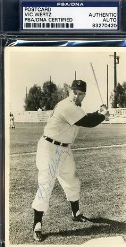 Vic Wertz Signed Psa/dna Indians Team Issued Postcard Autograph