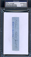 Helen Jacobs Tennis Psa/dna Certed Signed 3x5 Index Card Autograph Authentic