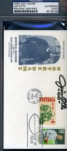 Jim Otto Signed Knute Rockne Fdc Psa/dna Autograph