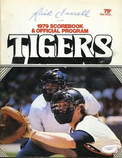 Rickferrell Signed 1979 Tigers Program Scorecard Jsa Certed Autograph