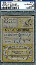 Lionel Aldridge Autograph 1974 Topps Signed Psa/dna Authentic
