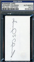 Leonard Coleman Signed Psa/dna National Leag Business Card Authentic Autograph